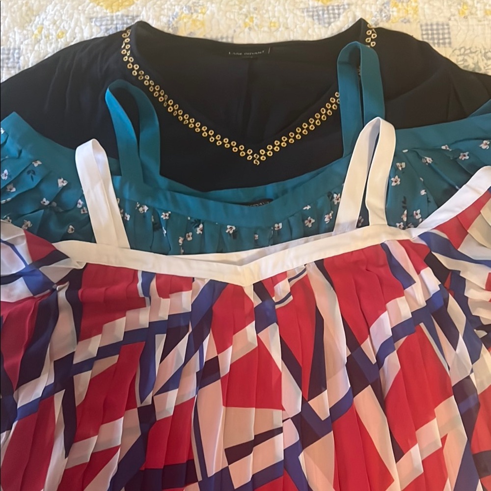 Lane Bryant Black, Teal, and Red Blouses